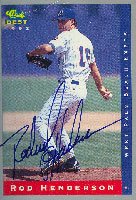 Rod Henderson, Montreal Expos, 1993 Classic Best Autographed Card