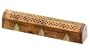 Wooden Coffin Incense Burner - Buddha 12" - Brass Inlays & Storage Compartment