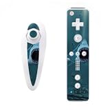 Great White Design Nintendo Wii Nunchuk + Remote Controller Protector Skin Decal Sticker