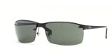 RAY BAN 3276 006/71 BLACK GRAY GREEN RIMLESS SUNGLASSES.