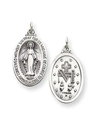 Sterling Silver Antiqued Miraculous Medal