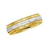 14K Two-Tone Gold Comfort Fit Wedding Band For Men and Women - Sizes 5 - 12.5