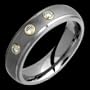 Juliette - size 10.50 Classic Titanium Ring with Three Diamonds and 14K Gold Collets