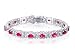 Antique Styling Oval Cut Created Ruby Gemstone Bracelet in Sterling Silver Rhodium Finish image 1