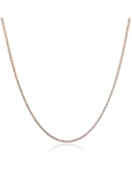 14k Italian Rose Gold Wheat 0.8mm Chain Necklace, 18"