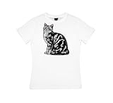 American Shorthair- Image - Womens Fit T-Shirt, White, Small