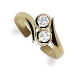 Image of 10 KT Solid Gold Toering Simulated Diamond cz Toe Ring