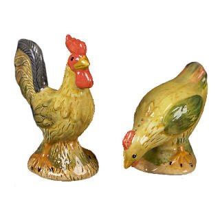 Buy French Country ROOSTER chicken SALT AND PEPPER SHAKERS farm spice shaker tableware
