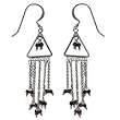 Dangle Silver Earrings Garnet Gem stone Earring for Women 3.75 inches (gnklcs312erng)