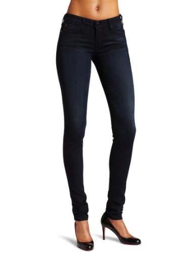 True Religion Women's Stealth Katelyn Mid Rise Skinny Jean, Midnight Rage Dark, 25