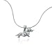 Chuvora Sterling Silver Small Movable Dachshund Dog Pendant Necklace 18''