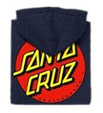 Santa Cruz Skateboards Classic Dot Hooded Pullover Sweatshirt (Large, Black)