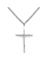 18k White Gold Diamond Cross Pendant (0.25 cttw, H-I, SI)
