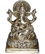 Shalincraft Sitting Statue of Lord Ganesha a Hindu God Made in Brass From India 4" X 3" X 5.5" (Ganeshab012)