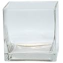 Clear Square Glass Vase - Cube - 5 Inch - 5" x 5" x 5"