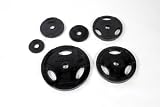 300 Pound Interlocking - Rubber Encased - Easy Grip Olympic Weight Set with Bar & Collars