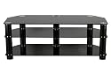 Iconic UKGL-2113SP Black Glass TV Stand - For Up To 60" Plasma  Display (1.2M wide. 3 x Black Shelves/Black Legs)