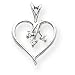 14k White Gold Diamond heart pendant