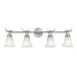 Royce Prescott Fou- Light Vanity Brushed Steel with Alabaster Globes # RV70ES/4-12