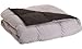 Superior Brushed Microfiber Comforter, Down Alternative Bedding, Medium Weight, Soft Bed Cover, Plush Duvet Insert, Oversized Blanket, Box Quilt, Reversible Comforter, Twin/Twin XL, Black/Grey