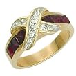 Women's Classic Line Siam Swarovski Crystal Two-Tone Ring, Size: 5-10 Women's Classic Line Siam Swarovski Crystal Two-Tone Ring, Size: 5-10