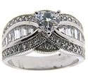 Sterling Silver Heart Stone Engagement Ring