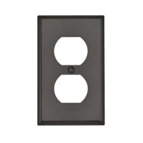 Leviton 85003 1-Gang Duplex Device Receptacle Wallplate, Standard Size, Thermoset, Device Mount, Brown