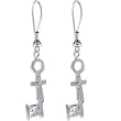 PENTHOUSE Sterling Silver Skeleton KEY Earrings