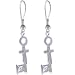 PENTHOUSE Sterling Silver Skeleton KEY Earrings