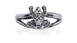 Sterling Silver Antique Finish Toering Frog Toe Ring