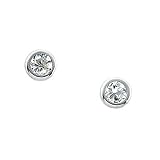 Toddler's & Children's 14K White Gold Cubic Zirconia Stud Earrings