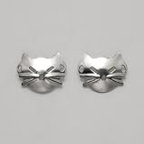 Abstract Flat Cat Head Earrings