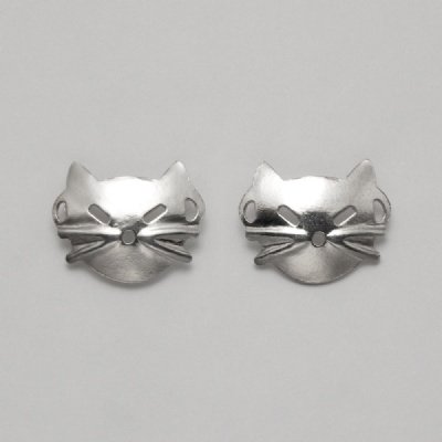Abstract Flat Cat Head Earrings