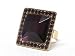 Purple Gold Large Chunky Crystal Deco Square Fashion Ring Jewelry