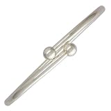 Sterling Silver Bypass Flex Cuff Bangle Bracelet for European Charm Beads