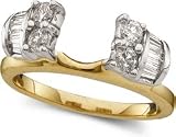 3/4 ctw Round and Baguette Diamond Wrap in 14K Two Tone Gold