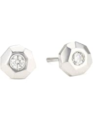 Ron Hami "Hand Carved" White Gold Hand Carved Stud Earrings