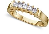 1/2 ctw. Princess Cut Diamond Band in 14K Yellow Gold
