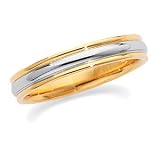 Platinum and 18K Yellow Gold Comfort Fit Wedding Band For Men and Women - Sizes 5 - 12.5
