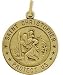 14 Karat Yellow Gold St. Christopher Religious Medal Medallion with 16\