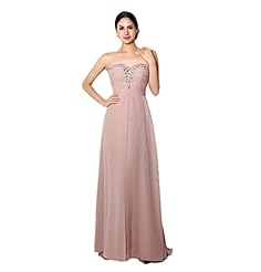 Chiffon Sweetheart Ruched Lace-Up Beaded  Backless Evening Dress  With Rhinestones