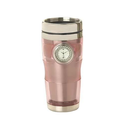 Rhinestone Time Mug   Pink