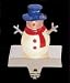 Lighted Snowman Christmas Stocking Holder with Silver Base