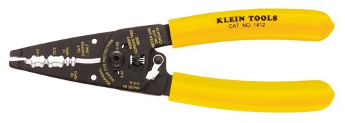 Klein Tools 1412 Dual Non-Metal Cable Stripper and 12 Gauge to 14 Gauge Solid Wire Cutter
