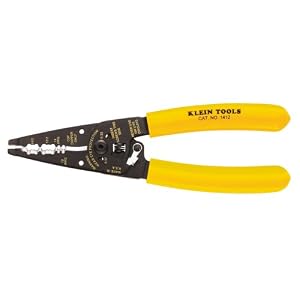 Klein Tools 1412 Dual Non-Metal Cable Stripper and 12 to 14 Gauge Solid Wire Cutter by Klein