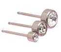 Reg Crystal Silver Titanium Earrings 4mm
