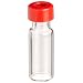 Wheaton W225150-0103 Borosilicate Glass 1.8mL Vial with 0.005 PTFE/0.035 Red Rubber Lined 9mm ABC Screw Cap, Clear/Red (Case of 100)