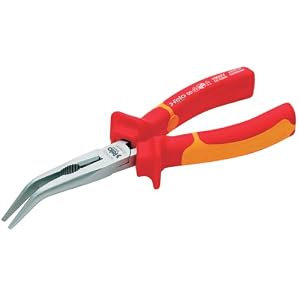 Felo 07157 50871 8-Inch Insulated Chain Nose Radio Pliers Angled 45 Degrees by Felo