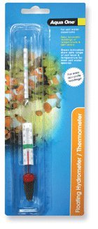 AQUA ONE Floating Glass 2 in 1 Hydrometer & Thermometer 