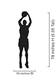 Vinyl Wall Art Decal Sticker Basketball Player Shooting 18" Wide x 78" Tall (6.5ft) #339